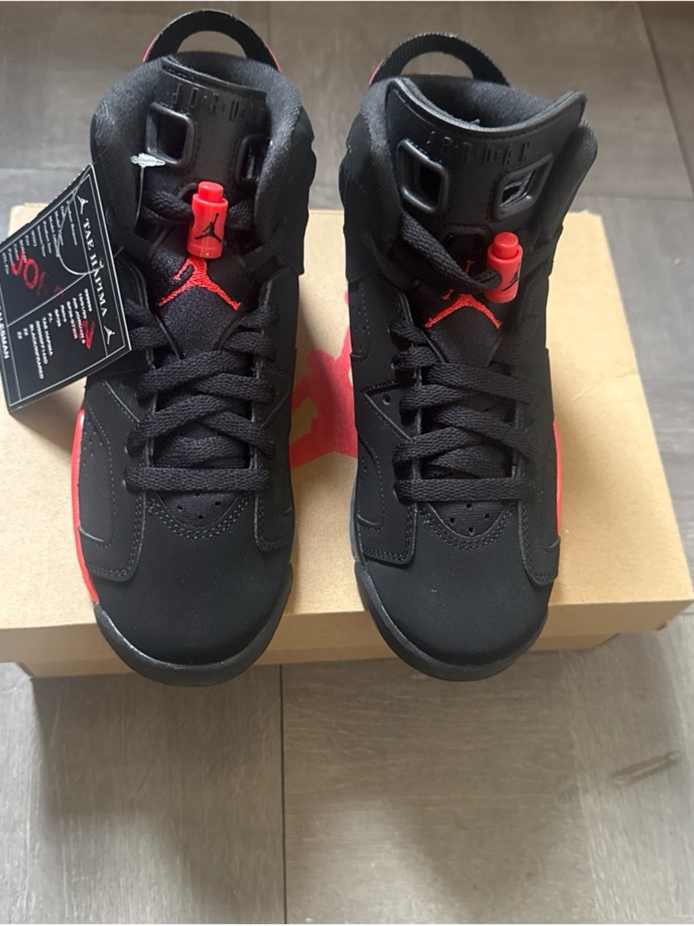 Jordan Kids' Black and Red High-Top Sneakers